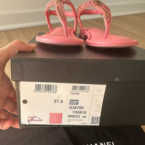 100% authentic Chanel chain sandals lambskin - Picture 8 of 11